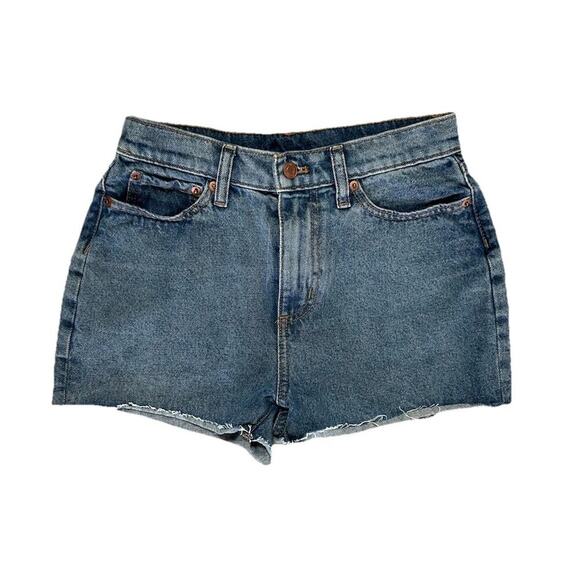 Victoria Secret PINK Women’s Denim Jean Shorts Cutoff 25” Waist Medium Wash - Picture 2 of 7